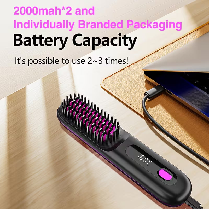 فرشاة تمليس لاسلكية – تسخين سريع، USB-C